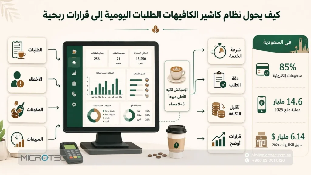 كيف يحول نظام كاشير الكافيهات الطلبات اليومية إلى قرارات ربحية