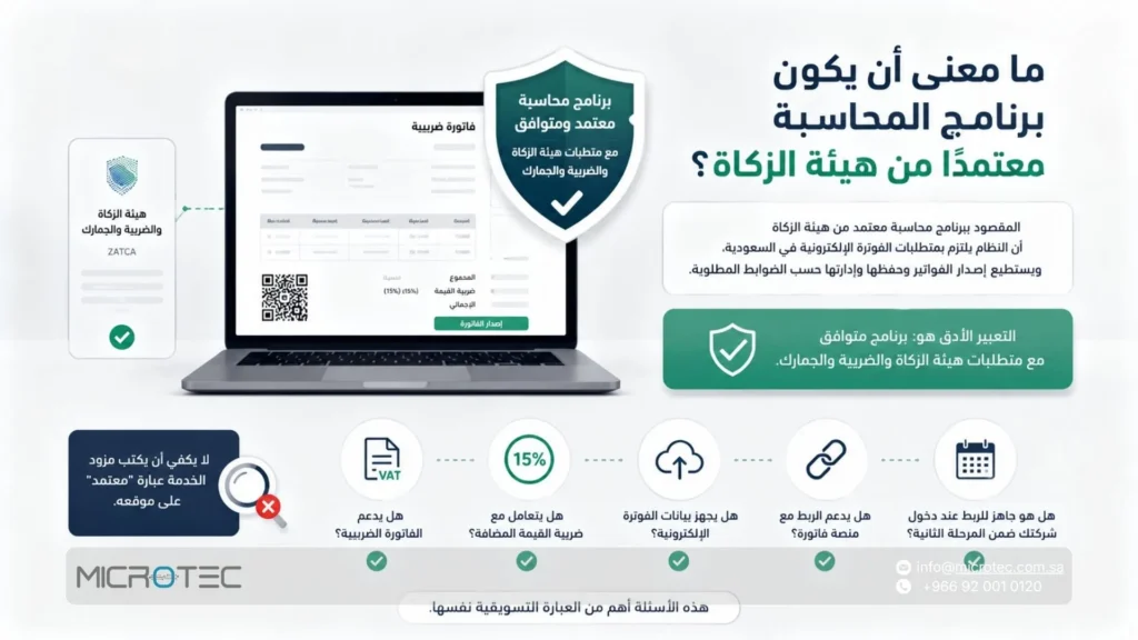 ما معنى أن يكون برنامج المحاسبة معتمدًا من هيئة الزكاة؟ 