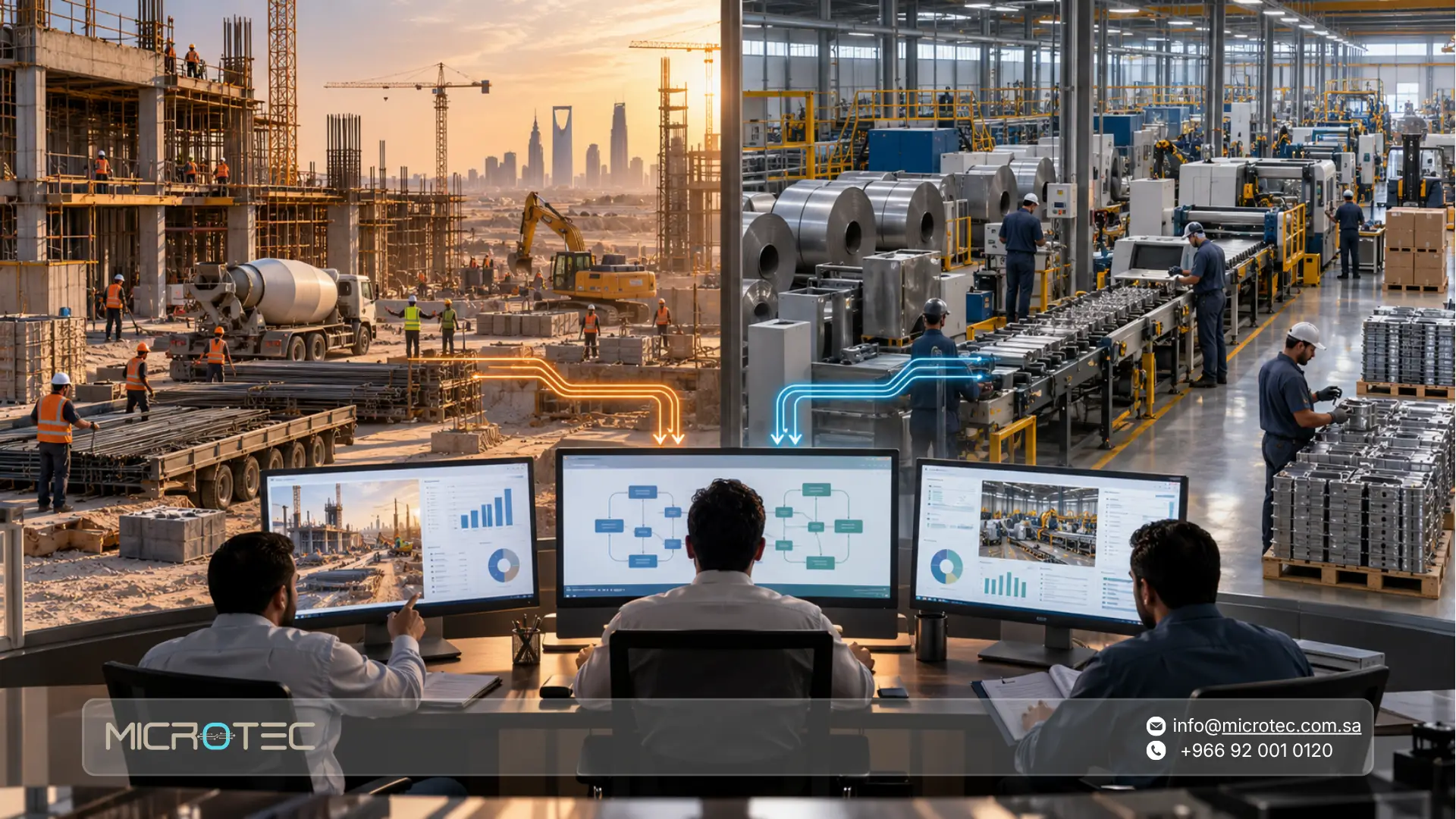 برنامج ERP للمقاولات والمصانع: كيف تربط المشاريع والإنتاج بالتكاليف؟ 3 نظام ERP مركزي لإدارة الصناعة من المواد الخام حتى الإنتاج