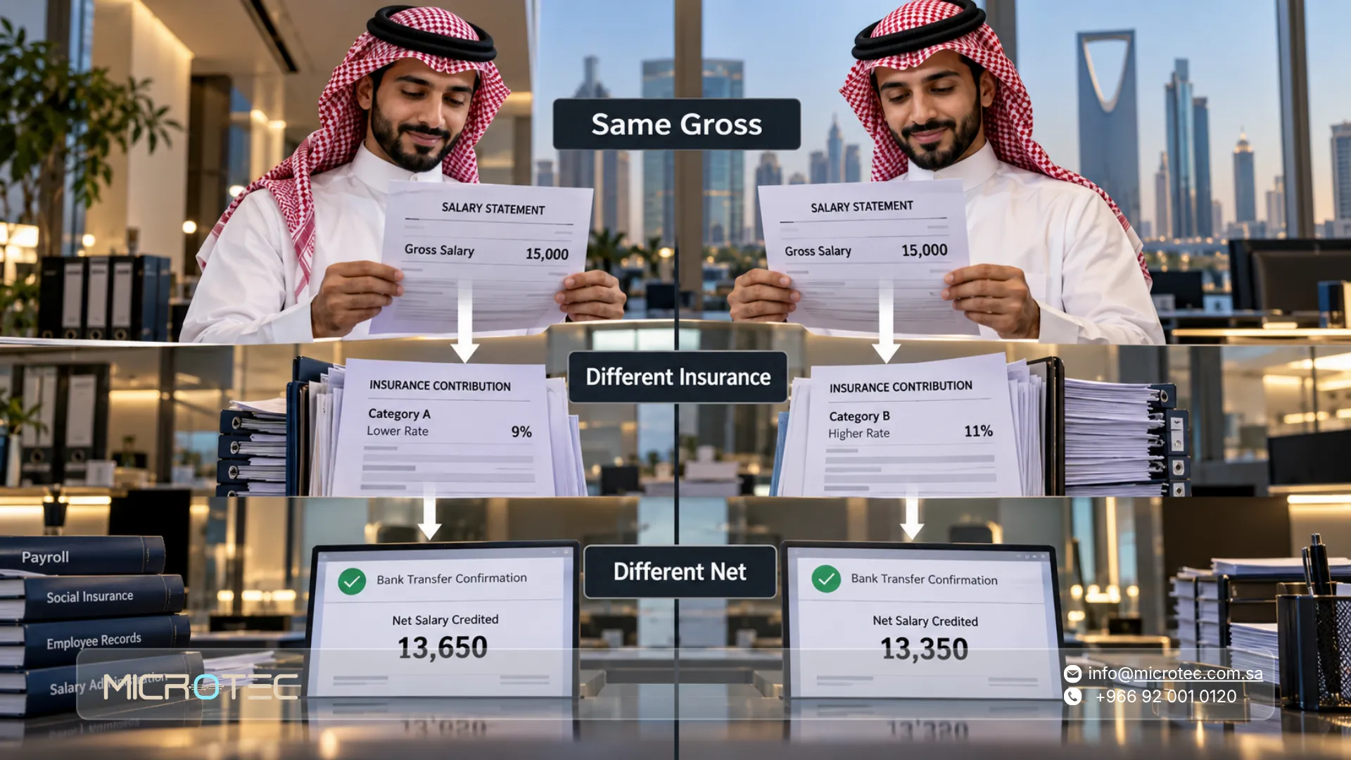 حساب الراتب الشهري وخصم التأمينات الاجتماعية
