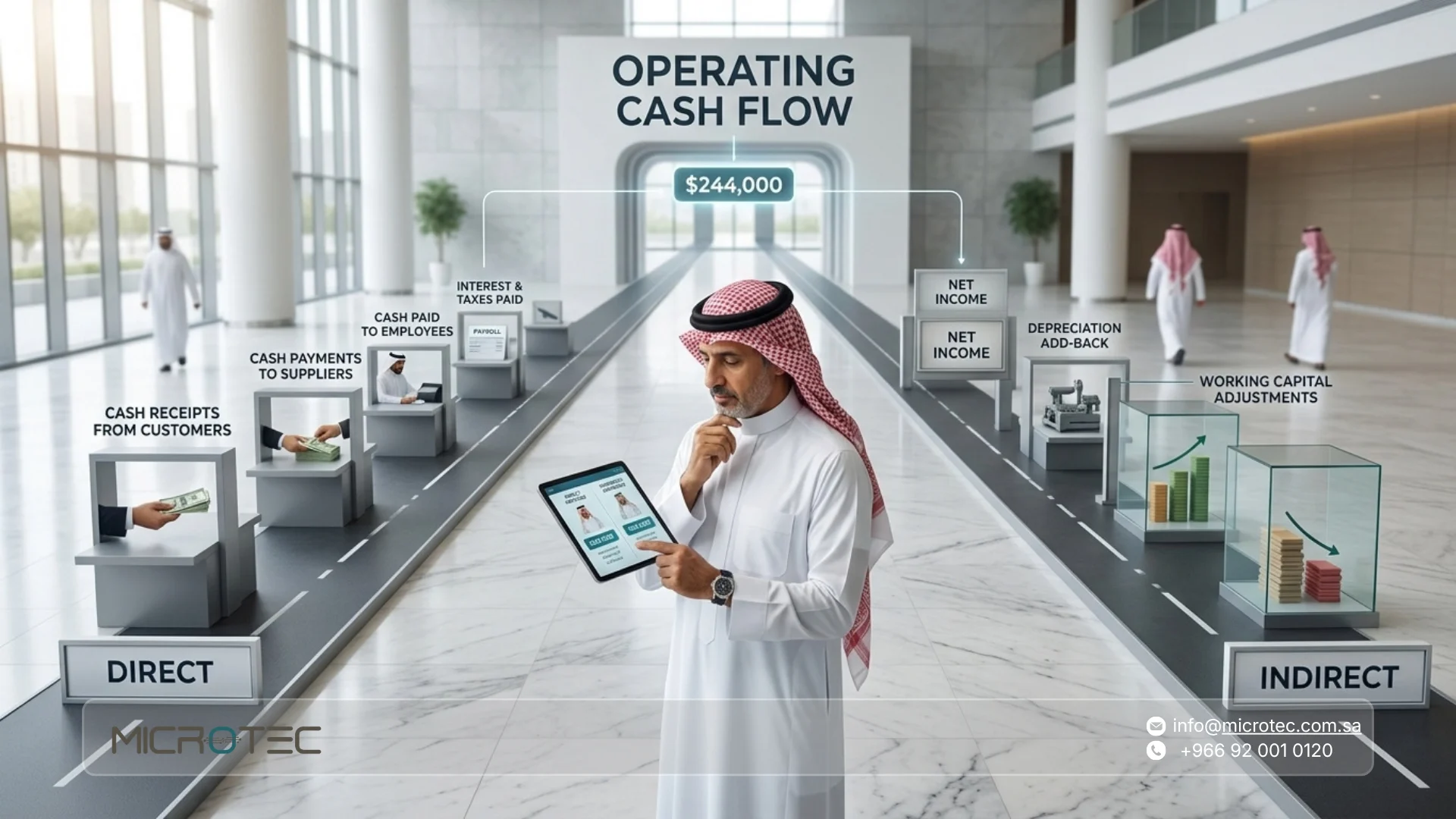 قائمة التدفقات النقدية: الطريقة المباشرة وغير المباشرة